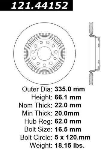 Centric 121.44152 rear brake rotor