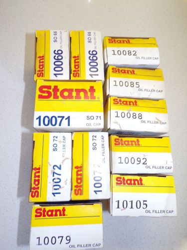 Lot of 11 new in box stant oil filler caps 10066 10072 10071 10079 10082 10085 h