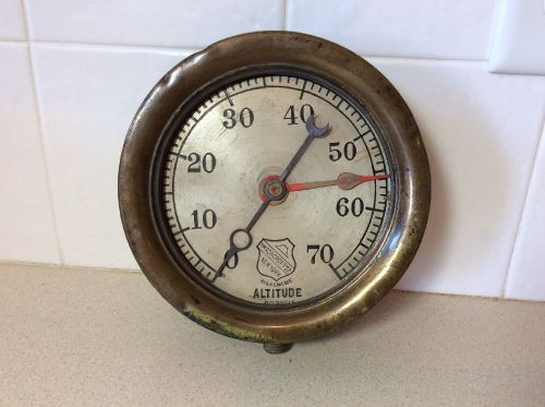 Antique/vintage ashcroft altitude gauge brass airplane? air ship? 6 3/4 inches