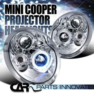 Mini 02-05 cooper s halo projector headlights lamp chrome