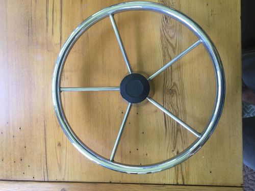 Stainless steel ss boat steering wheel 15&#034; 5 spoke high quality