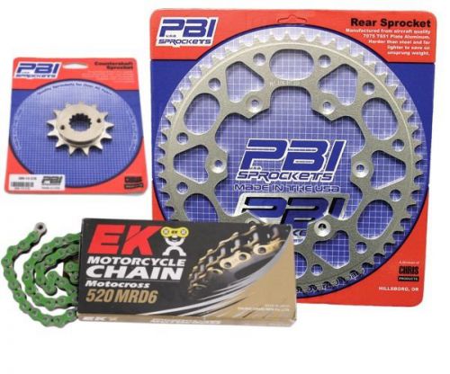 Pbi mrd green 14-54 chain/sprocket kit for yamaha yz465 1980