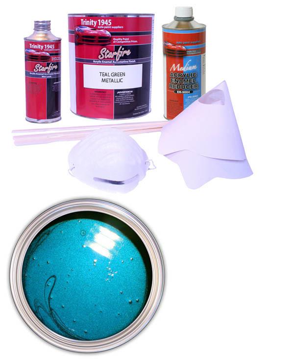 Teal green metallic acrylic enamel auto paint kit