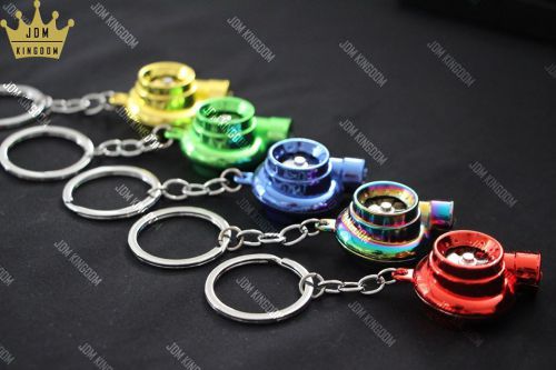 Jdm kingdom spinning turbocharger sound/light keychain/keyring gold