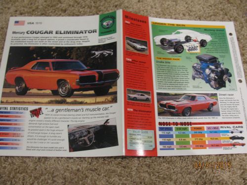 ★★ 1970 mercury cougar eliminator - collector brochure - spec sheet poster ★★