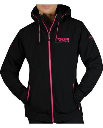 Fxr womens empire insulated soft-shell jacket - black/fuchsia - size 8 - new