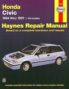Honda civic, crx and wagon repair &amp; service manual 1984-1991