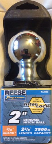 2&#034; reese towpower  interlock chrome hitch ball 72805 3/4 shank 3500 lb capacity