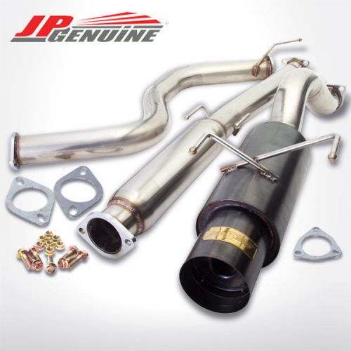 4.5&#034; tip black 2.5&#034; pipe  muffer catback exhaust - honda civic 3dr hb 96-00