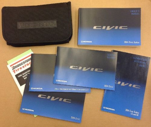 128865 honda civic sedan  2014 owners manual book set oem used