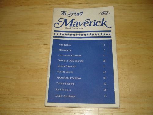 1976 ford maverick original owners manual used, vg+ condition