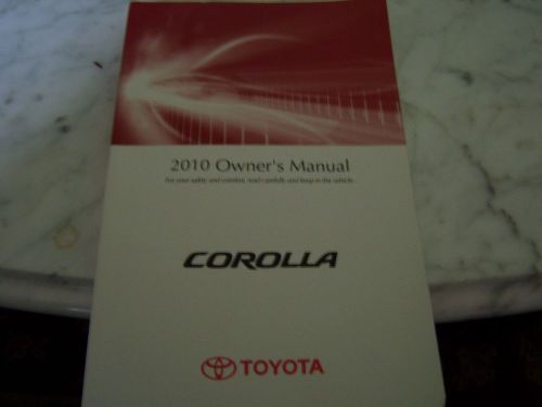 2010 toyota corolla owners manual