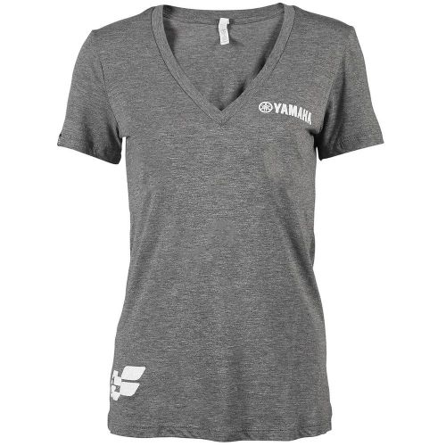 Yamaha 2x-large grey womens ready set ride v-neck tee crw-16ygp-gy-2x