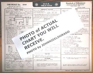 1949 chevrolet six series styleline, fleetline models aea tune up &amp; wiring chart