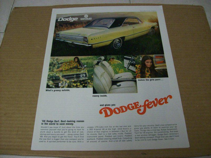 1968  dodge dart gt   advertisement, vintage ad 