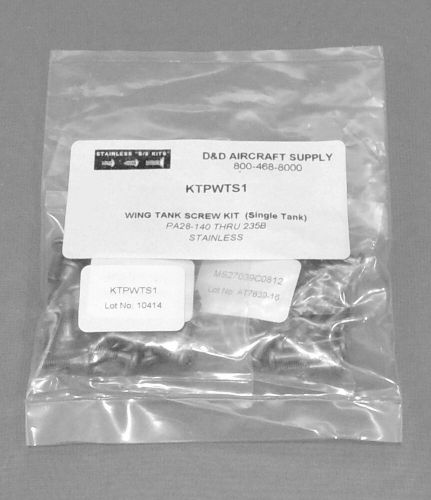 Ktpwts1 stainless steel wing tank screw kit for piper aircraft