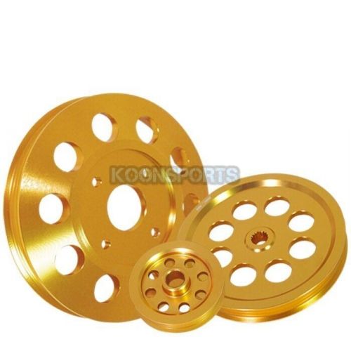 Aluminum power steering crankshaft pulley wheel gold rb20 rb25det rb26 engine