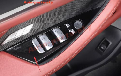 Abs glossy black window switch lock glass lift panel cover trim for bmw i4 22-24