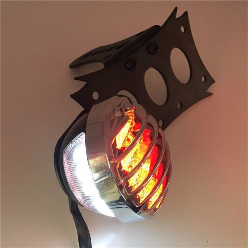 Black license bracket &amp; bk cd-lid tail light fit harley touring bobber chopper