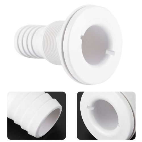 Auto car 1‑1/4in thru hull fitting white plastic hose connector accessory for