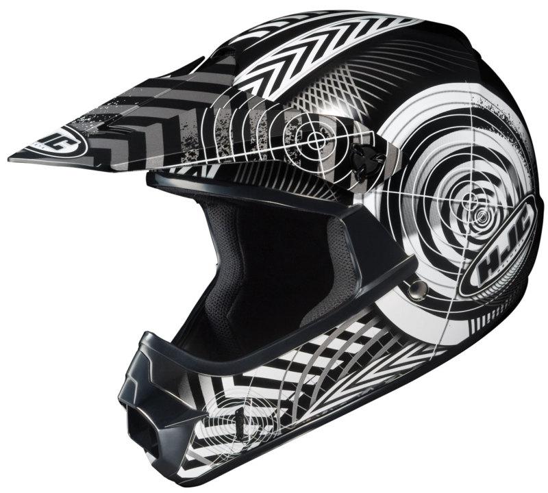 Hjc cl-xy youth wanted  motocross helmet black, white, silver medium