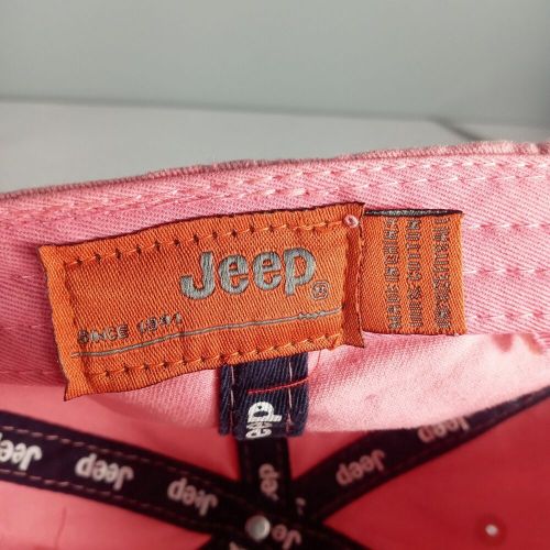 Jeep cap pink w navy embroidered spell out hat barbiecore trucker adjustable