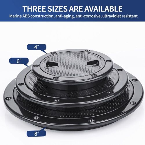 2x boat hatch lid black 6 inch round non slip inspection hatch abs