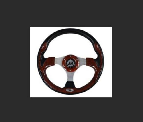 Deluxe steering wheel- dark wood grain for star classic golf cart