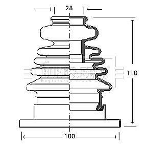 Cv joint boot bcb2753 borg &amp; beck c.v. driveshaft gaiter top quality guaranteed