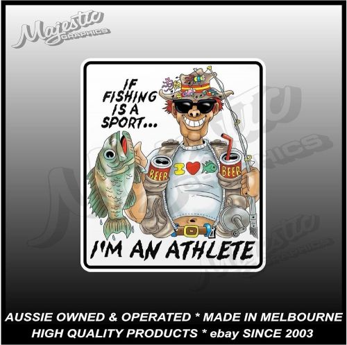 Fishing athlete - 135mm x 115mm  - boat decal / sticker