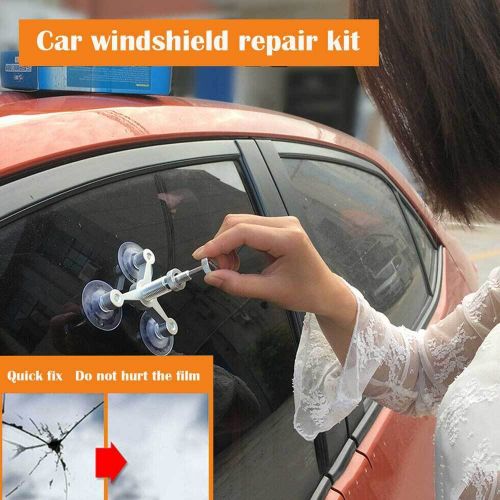 Aluminum windshield repair kit fix diy car glass bullseye rock chip crack star