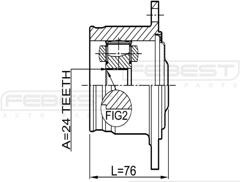 Inner cv joint (rear) - febest # 0111-aca20r