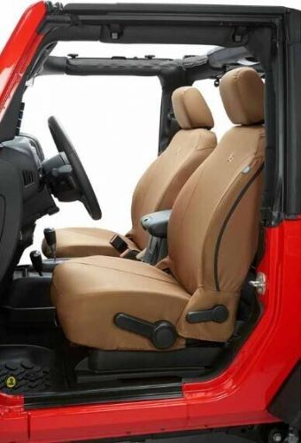 Tan front seat covers for 2018-23 jeep wrangler 4 dr and 2020-23 jeep gladiator