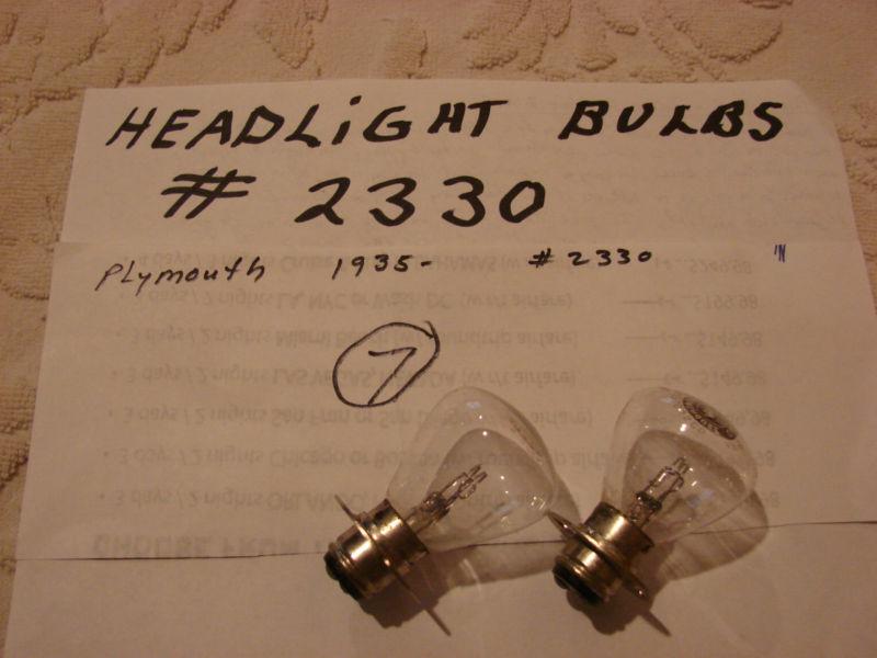 1935 plymouth headlight bulbs #2330 32 /32 candle light power 