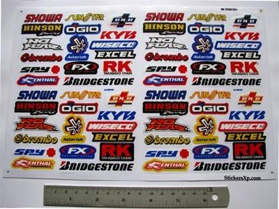 Small size racing decal motor dirt bike atv rc fx mx helmet sticker sheet 