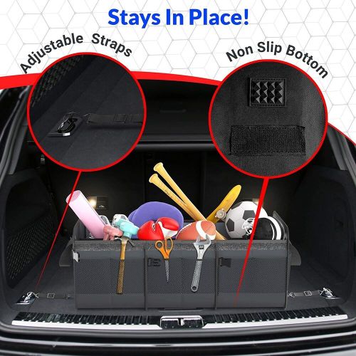 Car trunk organizer by fortem | heavy duty collapsible cargo storage for suv ...