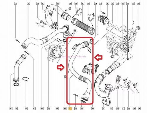 1pc8200981497 charge air pipe for renault fluence megane iii scenic iii 1.5 dci