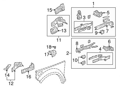 Genuine honda apron assembly 60650-scv-a10zz