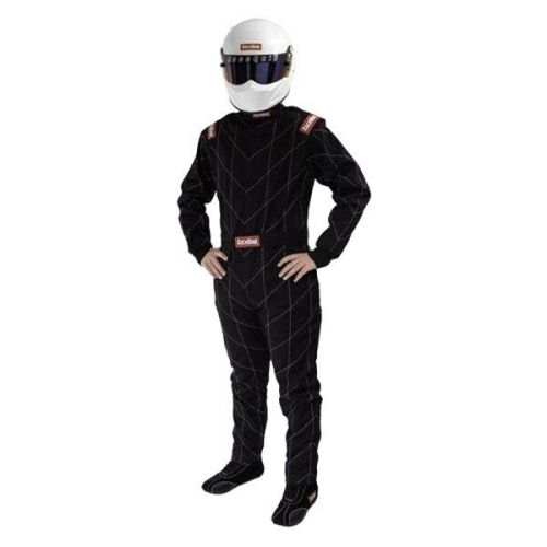 Racequip 130908rqp - chevron-1 series black 3xl single layer racing driver fire