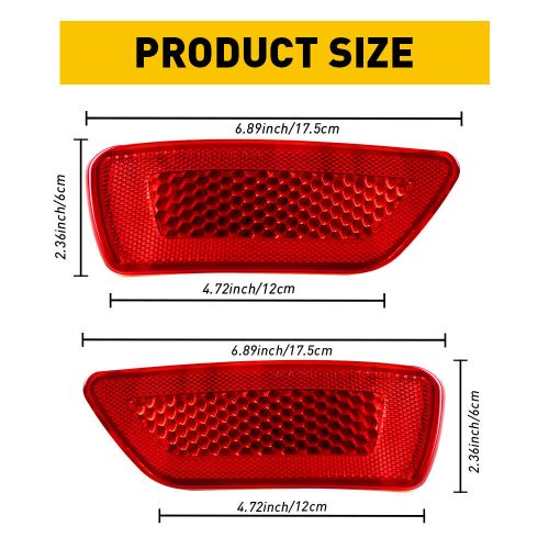 Auxito bumper reflector tail lamp housing for 2011-18 dodge journey jeep compass