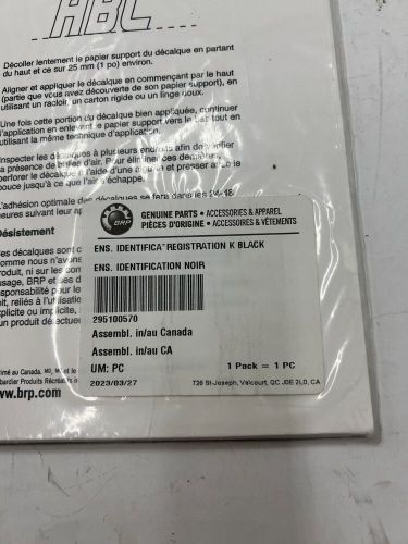 Sea-doo state registration watercraft letters/numbers black 295100570