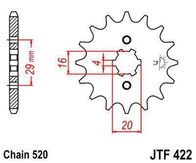 Jt sprocket front 13t steel fits kawasaki kdx200 a1 1983