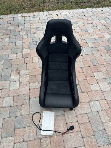 Sparco qrt-c carbon fiber seat black leather &amp; alcantara + slider + lumbar