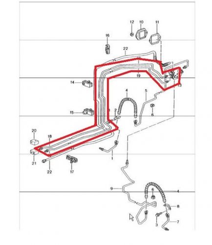 Rocketdog racing porsche 911 997 mid body stainless braided brake line kit