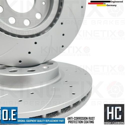 For vw passat b8 2.0 tdi tsi r line drilled grooved front rear brake discs