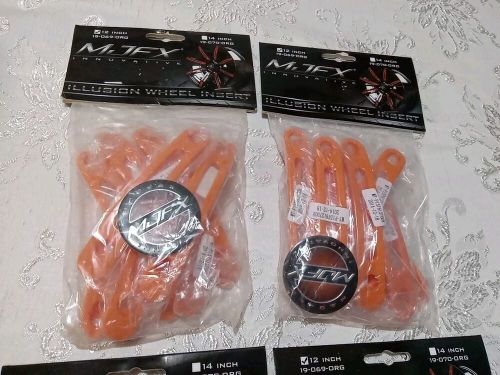 Mjfx 12 inch illusion wheel inserts orange 19-069-org - 4 packs