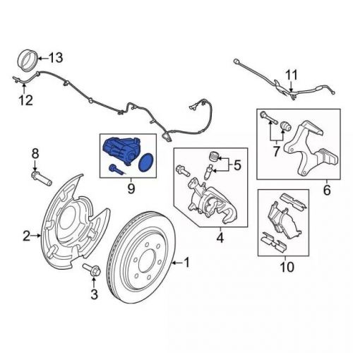 Genuine ford parking brake actuator jl3z-2b712-c