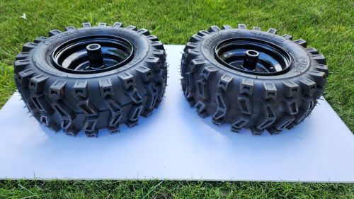 Brand new carlisle x-trac tires 13x5.00-6 mounted on black painted steel wheels