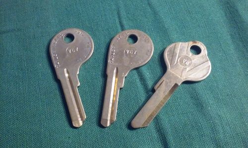 Lot 3 vintage vw volkswagon taylor lock co v67 &amp; v6 vintage nos uncut key blanks