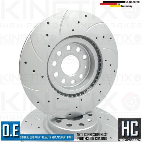 For vw passat b8 2.0 tdi tsi r line drilled grooved front rear brake discs pads